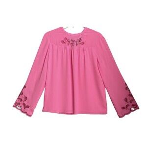 Lilly Pulitzer Ladies Embroidered  Pheobe Top (Prosecco Pink)‎ Size XS